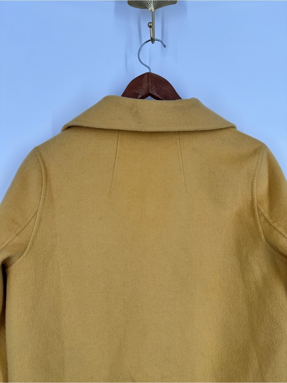 Belle & Bloom Wool Blend Peacock Oversized Mustard Yellow Coat Jacket - Picture 9 of 16